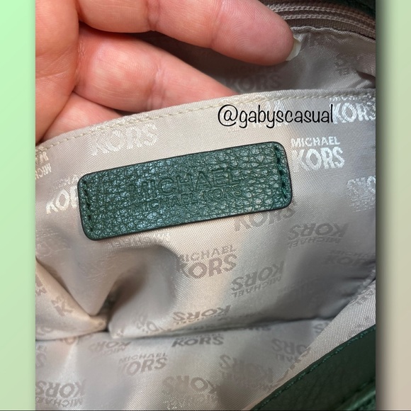 Michael Kors Hamilton Large Pebbled Leather Satchel Handbag / Tote Hunter Green - Picture 5 of 17